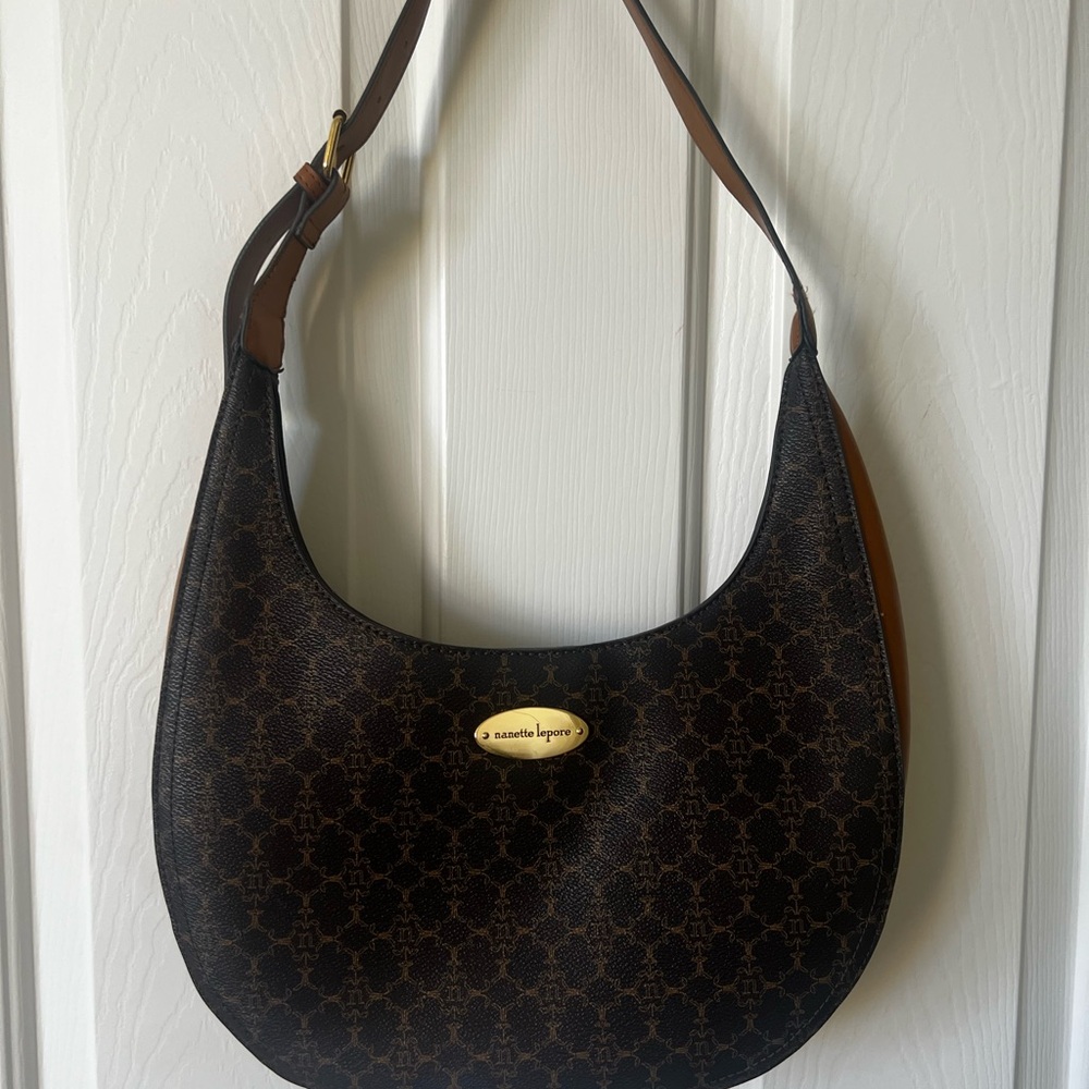 Nanette Lepore Black and Brown Patterned Bag